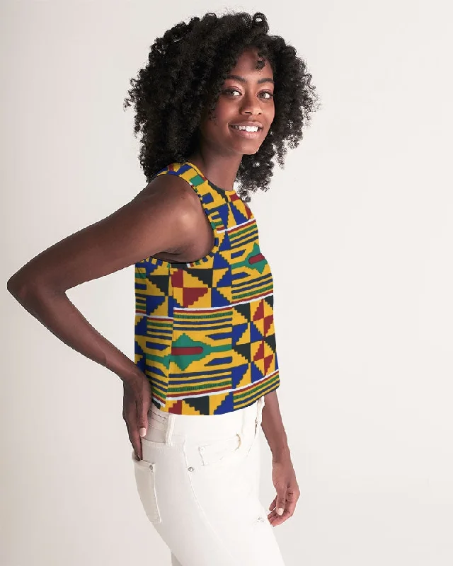 AKH African Kente Cloth Women's Cropped Tank