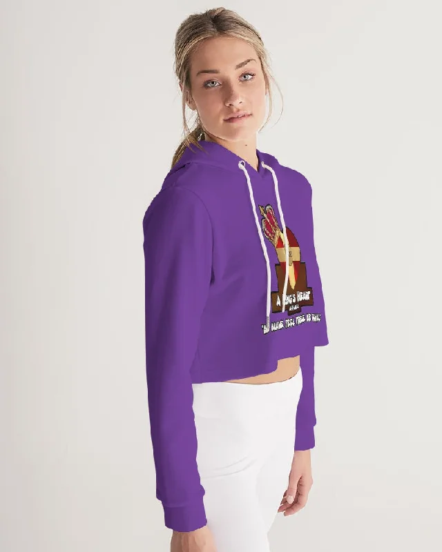 AKH Purple Women's Cropped Hoodie