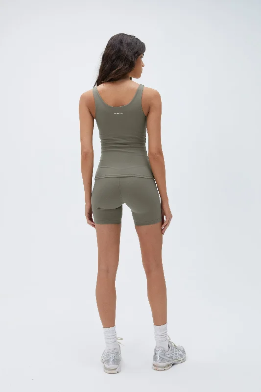 Ultimate Longline Tank Top - Olive Green