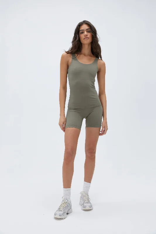 Ultimate Longline Tank Top - Olive Green