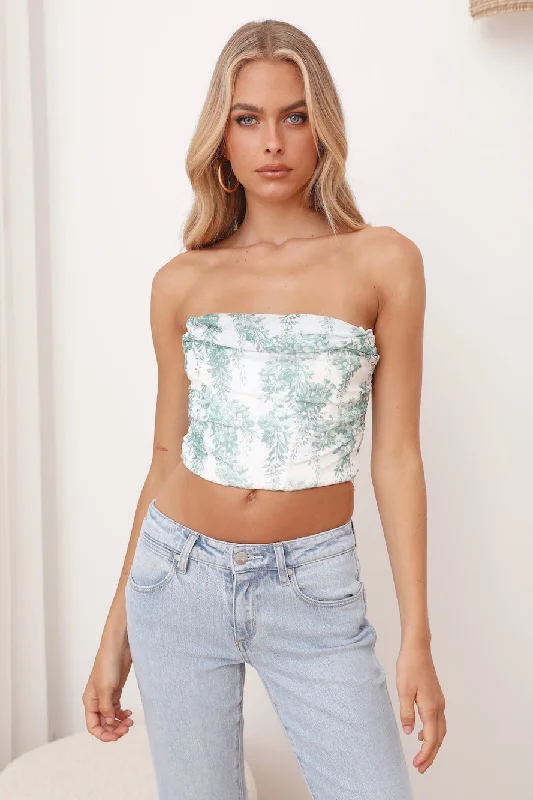 Lover In The Garden Crop Top Green