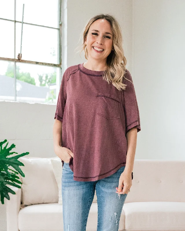 Lindsay Raglan Top - Berry FINAL SALE