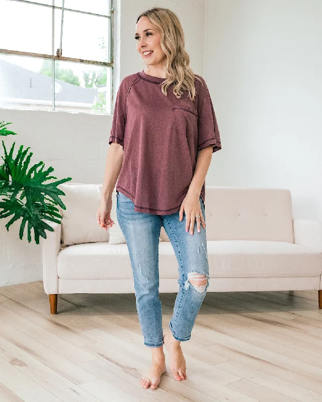 Lindsay Raglan Top - Berry FINAL SALE