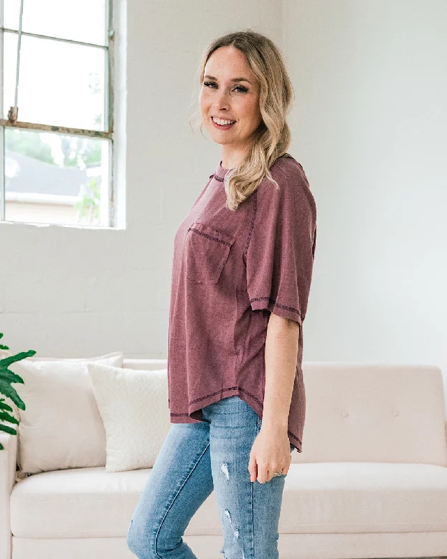 Lindsay Raglan Top - Berry FINAL SALE