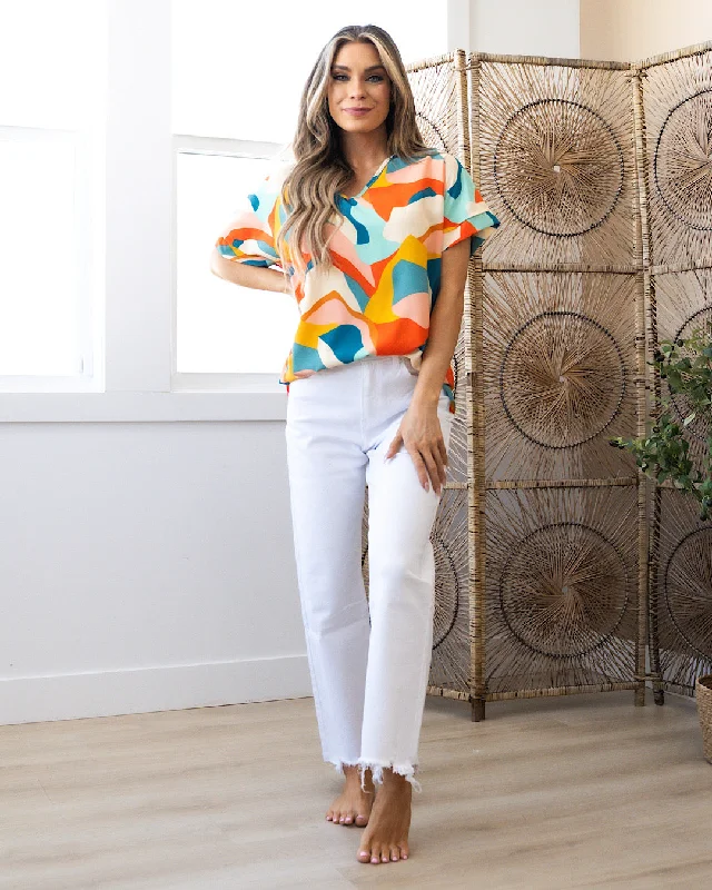 Nina Bright Patterned Top FINAL SALE